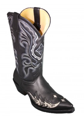 PHOENIX COWHIDE BLACK WITH PRINTED PYTHON WINDOWS