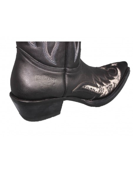 PHOENIX COWHIDE BLACK WITH PRINTED PYTHON WINDOWS