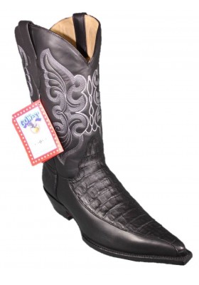 HIGH BEL'AIR BOOTS BLACK GENUINE CROCODILE AND COWHIDE