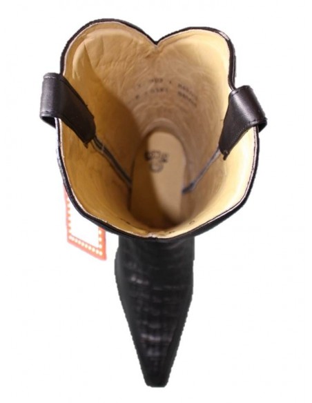 HIGH BEL'AIR BOOTS BLACK GENUINE CROCODILE AND COWHIDE