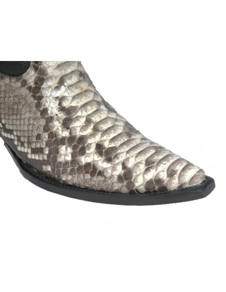 EL CAMINO GENUINE NATURAL PYTHON SKIN AND BLACK UPPER