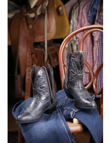 STELLA ZIP BLACK COWHIDE