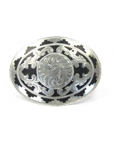 BOUCLE ARGENT FOND NOIR SANS FIGURINE