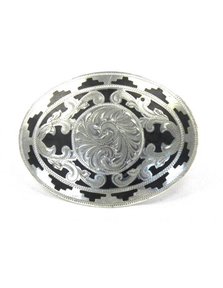 BOUCLE ARGENT FOND NOIR SANS FIGURINE