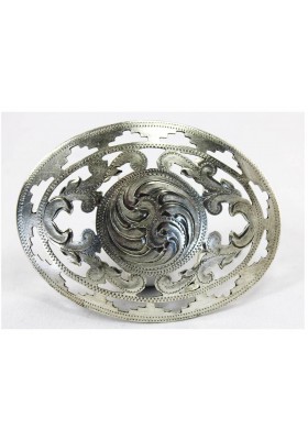 FIBBIA IN ARGENTO CON FONDO SIMIL PIZZO