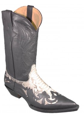 DESPERADO MAN BLACK/NATURAL GENUINEPYTHON /BLACK COWHIDE LEATHER