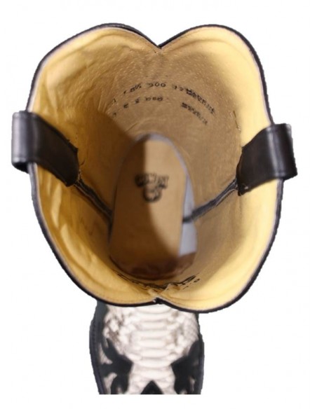 DESPERADO MAN BLACK/NATURAL GENUINEPYTHON /BLACK COWHIDE LEATHER