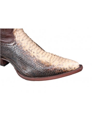 EL CAMINO RUSTICO GENUINE PYTHON AND RENEGADO BROWN COWHIDE LEATHER