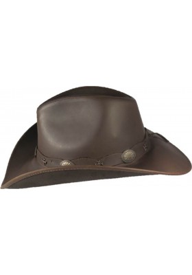 GARLAN BROWN LEATHER HAT 2