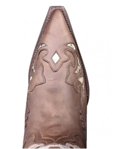 RIPORTO CRAZY BROWN COWHIDE WITH NATURAL PYTHON WINDOWS