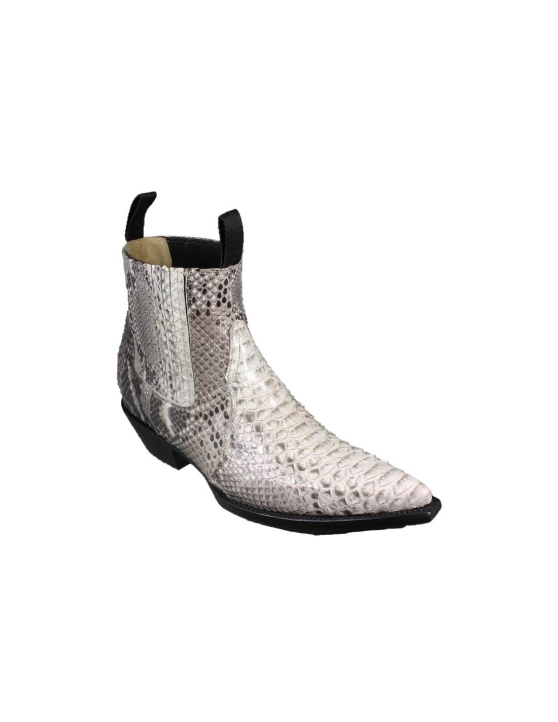 LUIS ANKLE ELASTIC BOOTS NATURAL GENUINEPYTHON SKIN - Go'west Boots