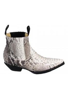 LUIS ANKLE ELASTIC BOOTS NATURAL GENUINEPYTHON SKIN 2