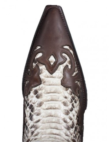 DESPERADO MAN NATURAL PYTHON AND CRAZY BROWN COWHIDE LEATHER