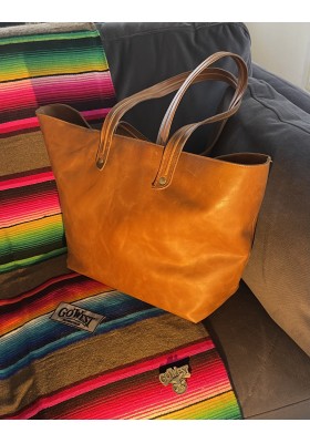 BORSA TOTE GOWEST IN VACCHETTA MIELE