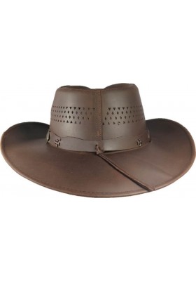ANGELES BROWN LEATHER HAT