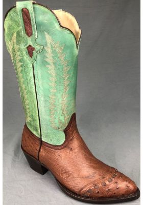 PALMA AUTRUCHE VERT TIGE CHOCOLAT FEMME GOWEST