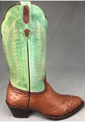 PALMA AUTRUCHE VERT TIGE CHOCOLAT FEMME GOWEST 2