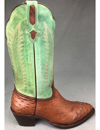 PALMA AUTRUCHE VERT TIGE CHOCOLAT FEMME GOWEST