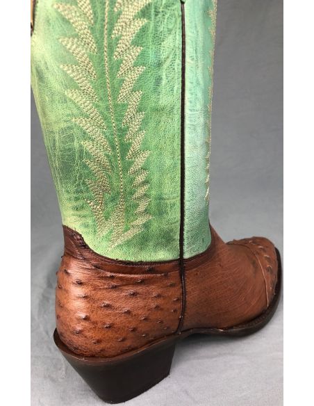 PALMA AUTRUCHE VERT TIGE CHOCOLAT FEMME GOWEST