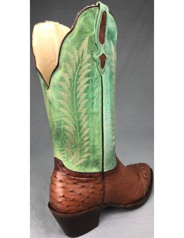 PALMA AUTRUCHE VERT TIGE CHOCOLAT FEMME GOWEST