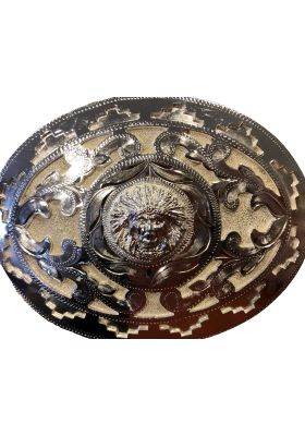 BOUCLE ARGENT FOND ARGENT FIG TETE INDIEN