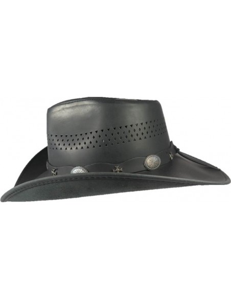 CAPPELLO IN PELLE NERA ANGELES
