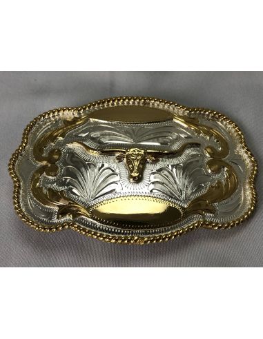 EIGHT CURVED GOLDEN BUCKLE WITH PATTERN