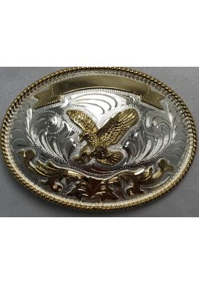 HEBILLA OVALADA DORADA CON DIADEMA PEQUEÑA