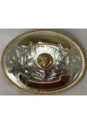 LARGE GOLD OVAL BUCKLE WITH LARGE HEADBAND PATTERN 2