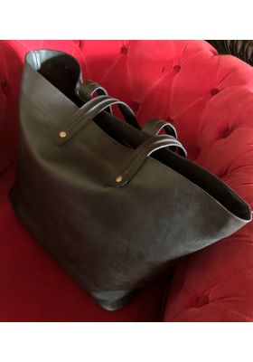 BORSA TOTE GOWEST IN PELLE DI VITELLO MARRONE SCURO