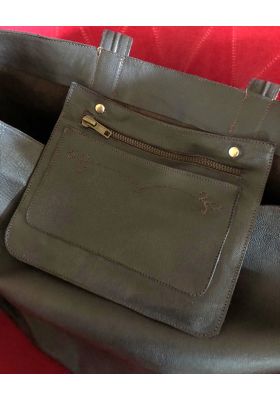 BOLSO TOTE GOWEST DE BECERRO MARRÓN OSCURO 2