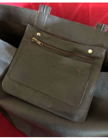 BOLSO TOTE GOWEST DE BECERRO MARRÓN OSCURO