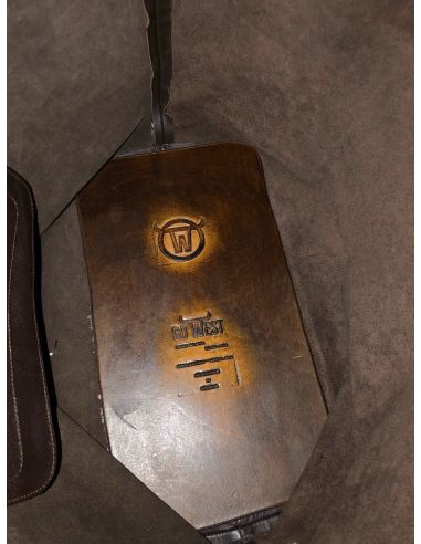 GOWEST DARK BROWN COWHIDE TOTE HANDBAG