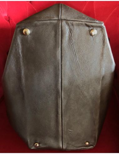 BORSA TOTE GOWEST IN PELLE DI VITELLO MARRONE SCURO