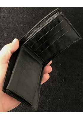 SIMPLE BLACK CROCODILE WALLET 2