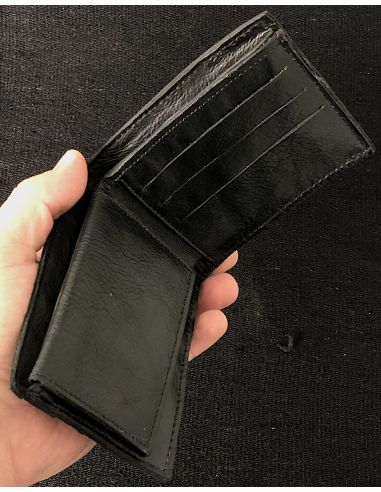 PORTAFOGLIO SEMPLICE IN COCCODRILLO NERO