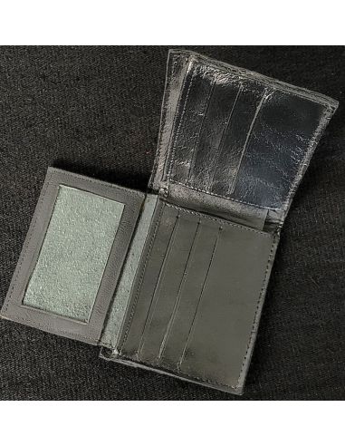 SIMPLE BLACK CROCODILE WALLET