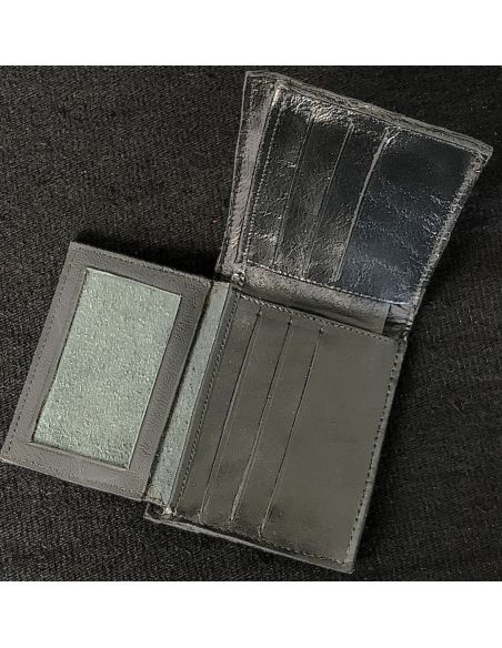 SIMPLE BLACK CROCODILE WALLET