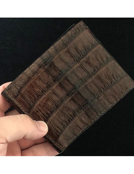 SIMPLE BROWN CROCODILE WALLET