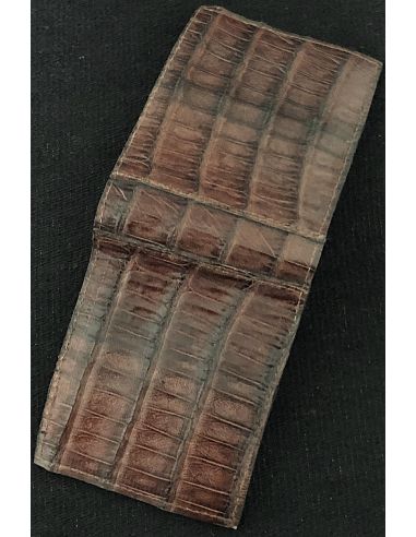 PORTEFEUILLE EN CROCODILE MARRON SIMPLE