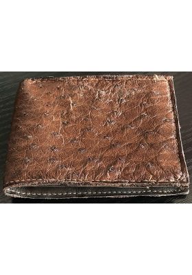 PORTEFEUILLE EN AUTRUCHE MARRON SIMPLE