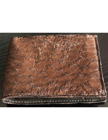 CARTERA SIMPLE DE AVESTRUZ MARRÓN
