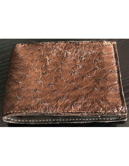 CARTERA SIMPLE DE AVESTRUZ MARRÓN