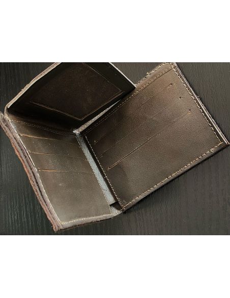 CARTERA SIMPLE DE AVESTRUZ MARRÓN