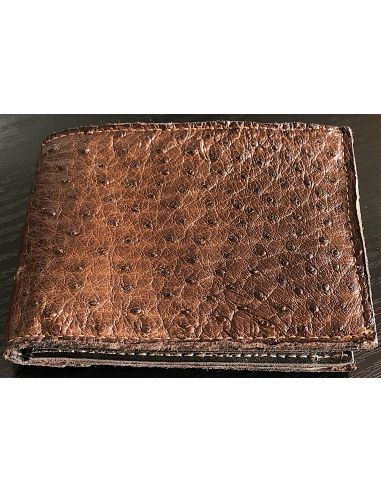 PORTEFEUILLE EN AUTRUCHE MARRON SIMPLE