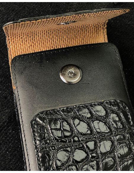 HOUSSE TELEPHONE UNIVERSELLE CROCODILE NOIR
