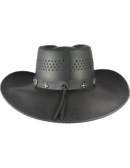 CAPPELLO IN PELLE NERA ANGELES