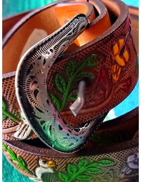 CEINTURE CUIR GRAVÉ GOWEST