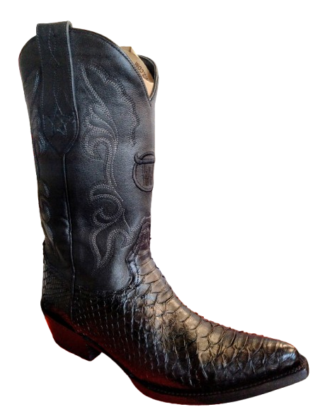 copy of EL CAMINO GENUINE NATURAL PYTHON SKIN AND BLACK UPPER