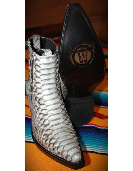 LADY LUISA ANKLE ELASTIC BOOTS NATURAL GENUINE PYTHON SKIN